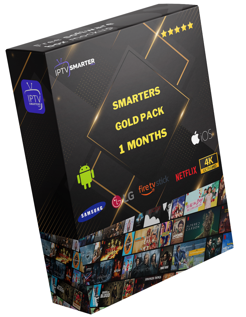 Golden Pack Subscription 1 Months IPTV SMARTERS PRO / Pack Gold ABONNEMENT SMARTERS PLAYER LITE 1 MOIS
